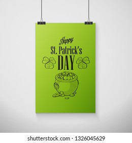 Lettring for Saint Patricks Day. Vector illustration, EPS 10