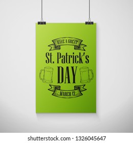 Lettring for Saint Patricks Day. Vector illustration, EPS 10