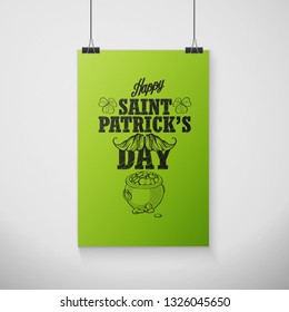 Lettring for Saint Patricks Day. Vector illustration, EPS 10