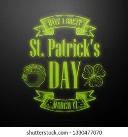 Lettring for Saint Patricks Day. Vector illustration, EPS 10