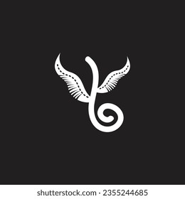 lettter b bird abstract wings logo vector 