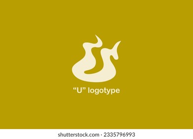 Lettter u or v font logo design