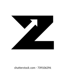 lettter Z and arrow. vector logo.
