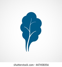 Lettuce Blue Flat Icon On White Background
