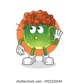 lettuce with bulgogi sauce eavesdropping vector. cartoon character