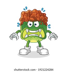 lettuce with bulgogi sauce monster vector. cartoon character