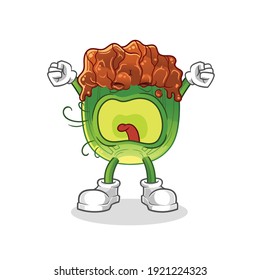lettuce with bulgogi sauce yawn character. cartoon mascot vector
