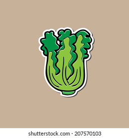 Lettuce cartoon drawing sticker pad