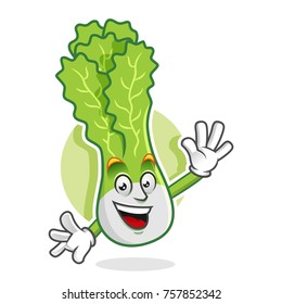 Lettuce character design or lettuce mascot, perfect for logo, web and print illustration