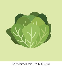 design plano alface. legumes verdes saudáveis. comida saudável. ícone de alface simples no fundo verde