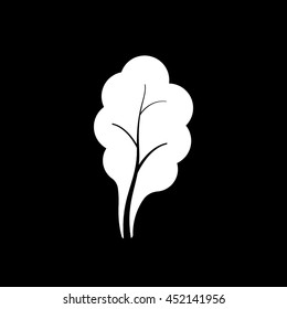 Lettuce Flat Icon On Black Background