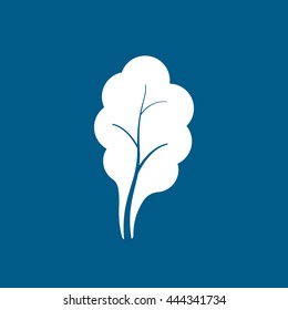 Lettuce Flat Icon On Blue Background