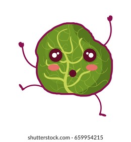 lettuce fresh vegetable kawaii character