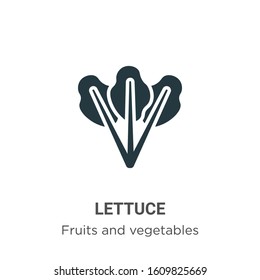 Lettuce glyph icon vector on white background. Flat vector lettuce icon symbol sign from modern fruits collection for mobile concept and web apps design.