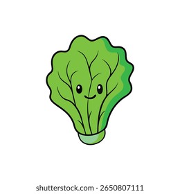 Alface cabeça fresca e verde com folhas vibrantes ilustração Vetor ilustração