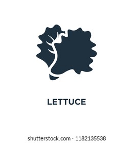 Lettuce icon. Black filled vector illustration. Lettuce symbol on white background. Can be used in web and mobile.