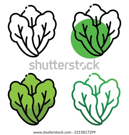 Lettuce icon design in four variation color