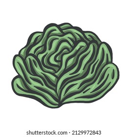 Lettuce icon in a flat design on a white background