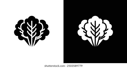 Lettuce icon Flat vector set outline