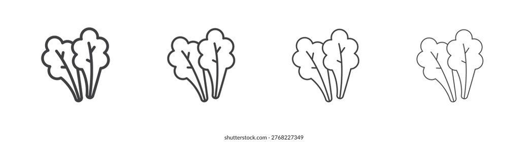 Lettuce icon illustration symbol. thin line symbol on white background - editable stroke vector
