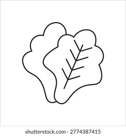 lettuce icon. simple line vector