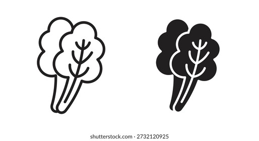 Ícone de alface. Ilustração vetorial, plana e traçada