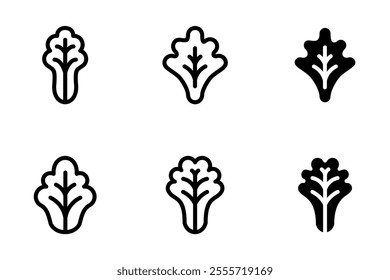 lettuce icon vector set collection	