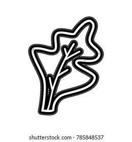 Lettuce leaf sign. Vector. Flat style black icon on white.
