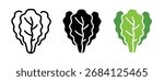 Lettuce Leaf Vegetable Icon Set