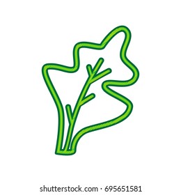 Lettuce leave sign. Vector. Lemon scribble icon on white background. Isolated