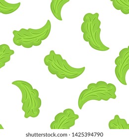 Lettuce leaves seamless pattern. Organic vegetarian food. Used for design surfaces, fabrics, textiles, packaging paper