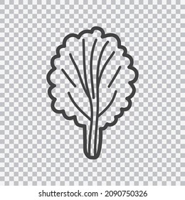 Lettuce line Symbol. Vektorgrafik einzeln auf transparentem Hintergrund.