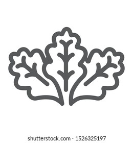Lettuce line icon, vegetable and organic, salad sign, vector graphics, a linear pattern on a white background, eps 10.