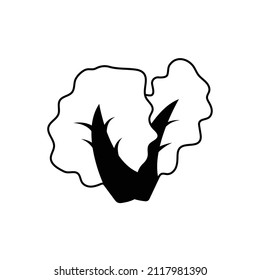 Lettuce Outline Icon Illustration on White Background