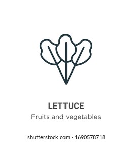 Lettuce outline vector icon. Thin line black lettuce icon, flat vector simple element illustration from editable fruits concept isolated stroke on white background