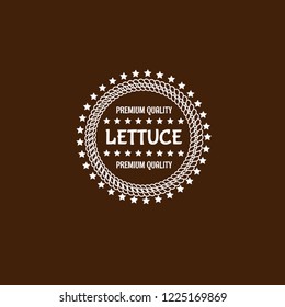 lettuce premium quality emblem, label, badge. premium quality package label. vintage stamp. designed for lettuce product