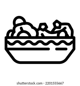 vector de icono de línea de rábano lechero. signo de rábano de lechuga. símbolo de contorno aislado ilustración negra