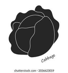 Lettuce and salad black vector of icon.Black vector illustration leaf of lettuce. Isolated illustration leaf of salad icon.