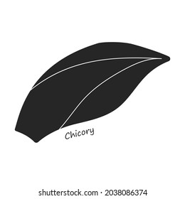 Lettuce and salad black vector of icon.Black vector illustration leaf of lettuce. Isolated illustration leaf of salad icon.
