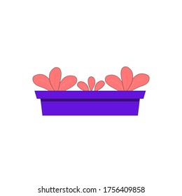 Lettuce salad growing in a pot. Urban gardening concept flat illustration