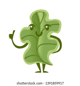 Lettuce salad. Smiling food mascot. Cartoon character design. Flat vector illustration isolated on white background.