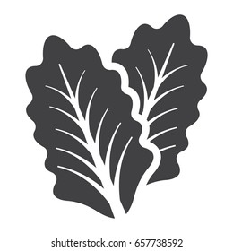 Lettuce solid icon, vegetable and salad leaf, vector graphics, a glyph pattern on a white background, eps 10.