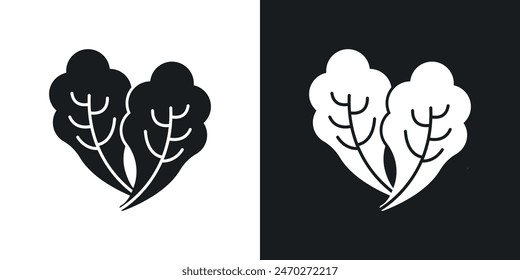 Lettuce symbols. Cabbage vegetable plant icon. Foliage leaves vector.