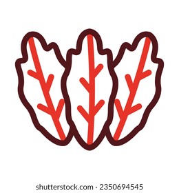 Lechuga Línea Gruesa Dos Iconos De Color Para Uso Personal Y Comercial.
