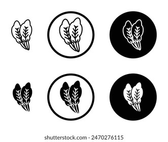 Lettuce vector icon set. cabbage vegetable plant sign. foliage leaves icon suitable for apps and websites UI designs.