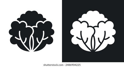 Lettuce vector icon set in solid black and white color