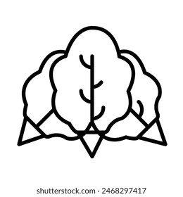 Lettuce Vector Line Icon Design