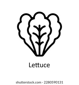 Lettuce Vector   outline Icons. Simple stock illustration stock