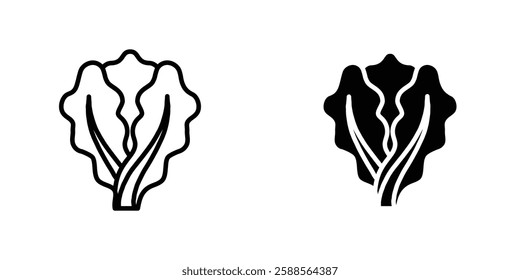 Lettuce vectors icons set in filled and strokes on white background