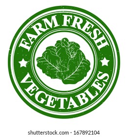 Lettuce Vegetable Grunge Rubber Stamp Or Label On White, Vector Illustration